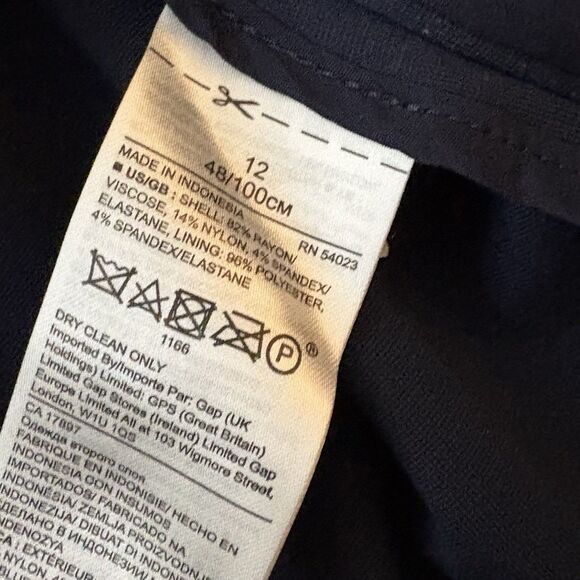 Banana Republic Classic Contrast Striped Collar Navy Blazer Ponte Size 12 Womens - Picture 5 of 6